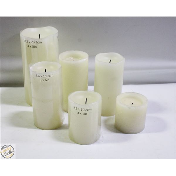 LOT OF 6 LED REAL WAX HOLLIDAY CANDLES