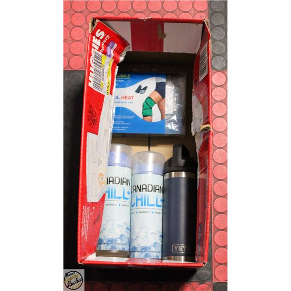 BOX OF PAIN RELIEF PRODUCTS