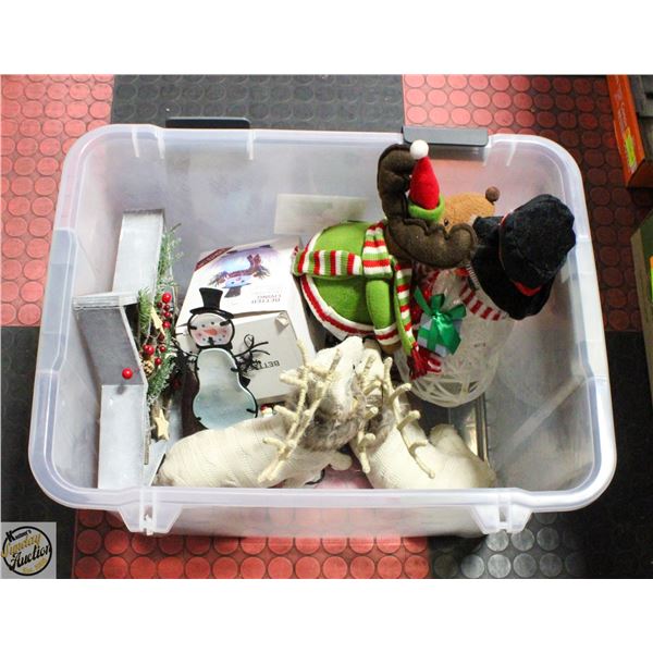 BOX OF ASSORTED CHRISTMAS DECORATIONS