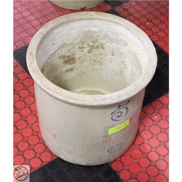 ANTIQUE REDWING NO 5 SALT GLAZE JAR