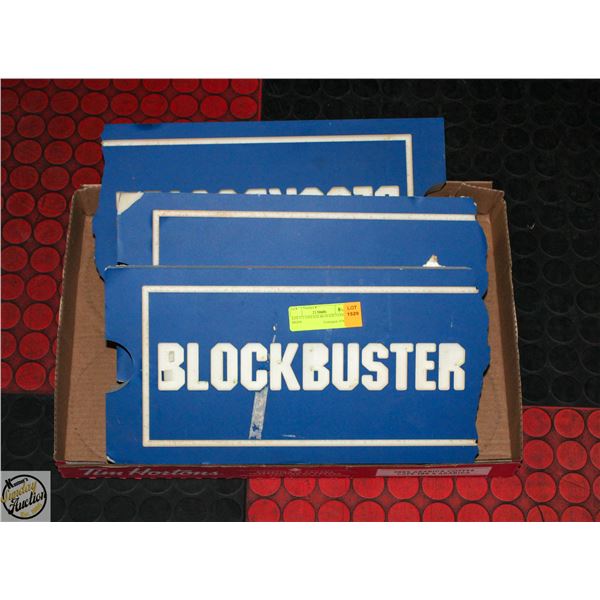LOT OF 3 VINTAGE BLOCKBUSTER SIGNS