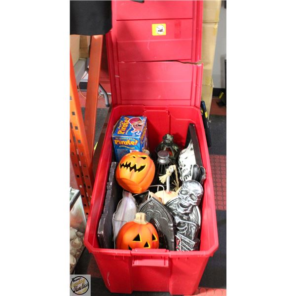 LARGE TOTE FULL OF HALLOWEEN DECORATIONS