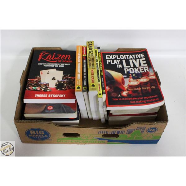 BOX OF POKER BOOKS (15 TOTAL)