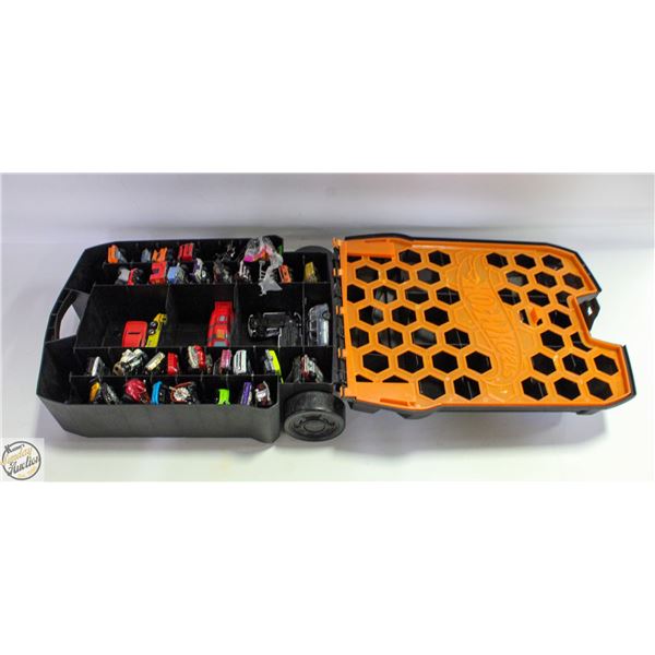 HOT WHEELS CARRY CASE & 42 ASSORTED CARS