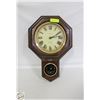 Image 1 : BULOVA CLOCK BROWN WOOD FRAMED