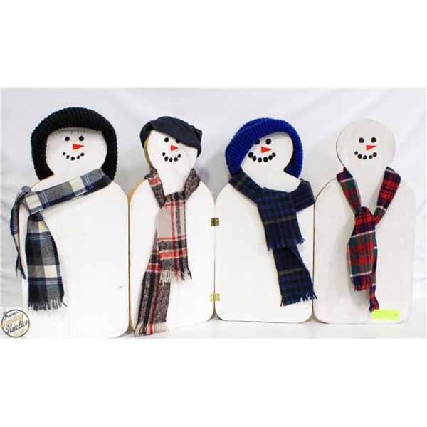 WOOD SNOWMAN DISPLAY 35"X19"
