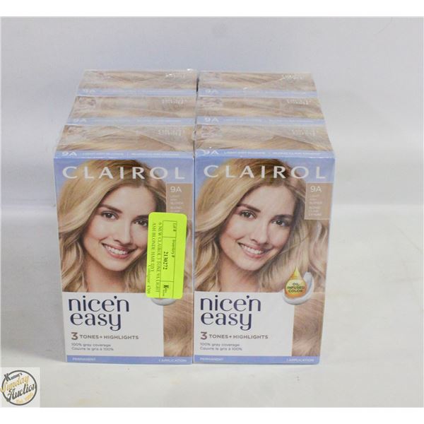 6 NEW CLAIROL 3 TONE 9A LIGHT ASH BLONDE HAIR DYE