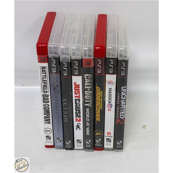 8 ASSORTED PS3 GAMES