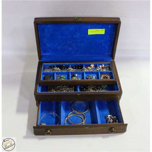 LARGE JEWELRY BOX FULL OF ESTATE JEWELRY