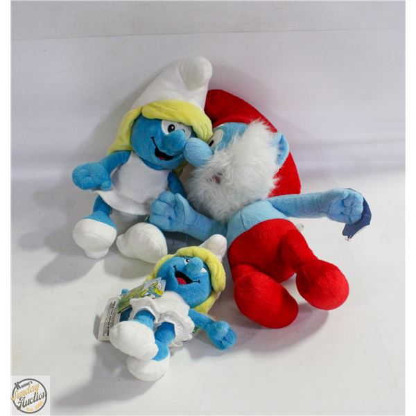 STUFFED SMURFS ALL TOGETHER WITH