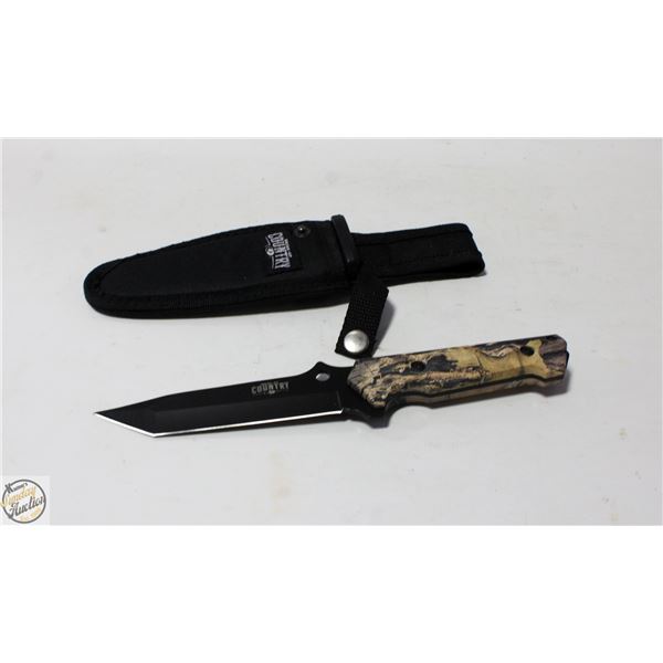 BREAK-UP COUNTRY FIXED BLADE KNIFE WITH SHEATH