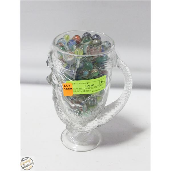 VEGAS TREASURE ISLAND MUG FULL OF MARBLES