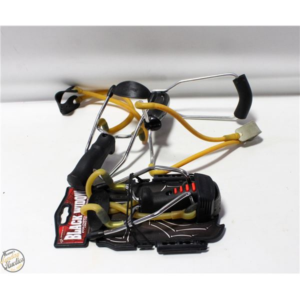 2 BARNETT BLACK WIDOW SLINGSHOT + 1 TRUMARK