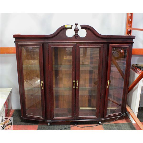 VINTAGE SOLID WOOD HUTCH TOP ON CASTORS H-59"