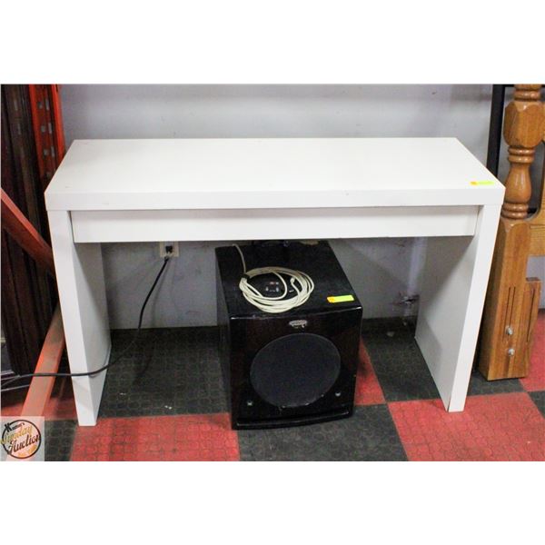 WHITE IKEA DESK WITH DRAWER