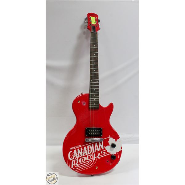MOLSON CANADIAN ELECTRIC GUITAR - CRACKED, DRILLED