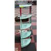 Image 1 : 5 TIER CORNER SHELF PAINTED TEAL+PINK H-51" W-15"