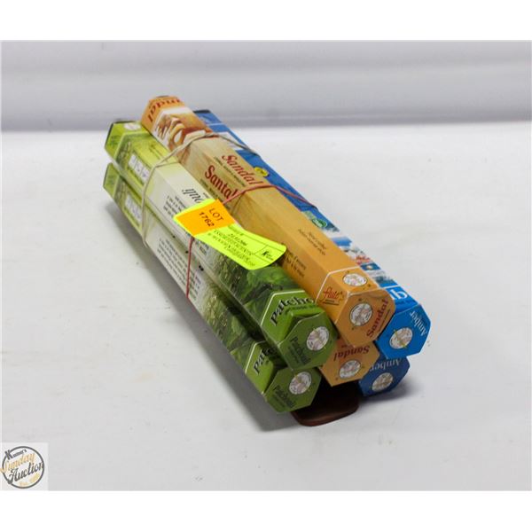 6 BOXES ASSORTED SCENTS INCENSE W/WOODEN HOLDER