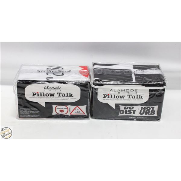 2 SETS OF PILLOW CASES DO NOT DISTURB & KISS ME IN