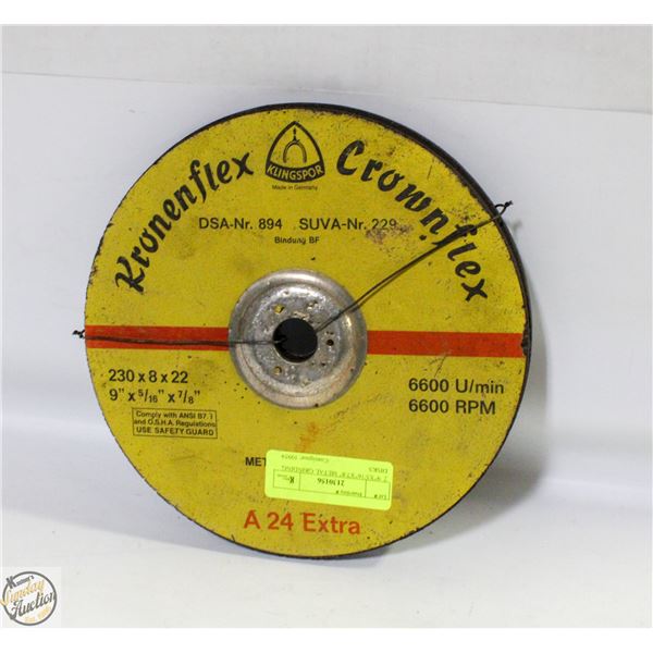 2  9"X5/16"X7/8" METAL GRINDING DISKS