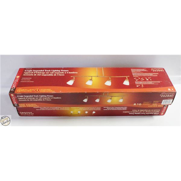 LOT OF 4 LIGHT SUSPENDED TRACK LIGHTNING FIXTURE