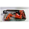 Image 1 : 2 CAULKING GUNS, BRACKETS, LAG BOLTS, PLIERS ETC