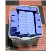 Image 1 : LOT OF VARIOUS LARGE BLUE BINS FOR GARAGE