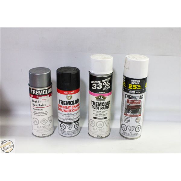 LOT OF TREMCLAD SPRAY PAINT