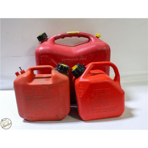 LOT OF VARIOUS GAS CANS