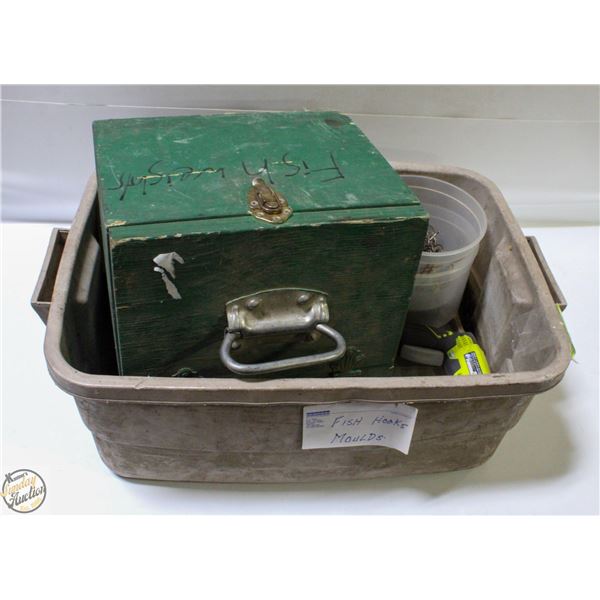 LOT OF VARIOUS FISHING LURES AND HOOKS WITH