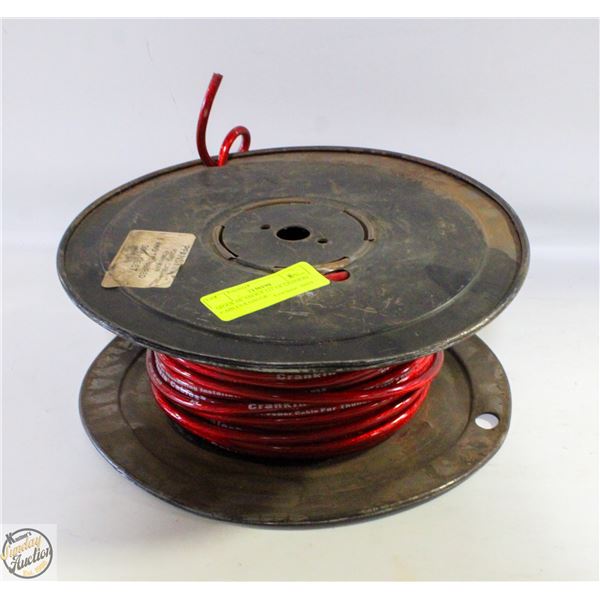 SPOOL OF ABOUT 115' OF CRANKIN CABLES 8 GAUGE