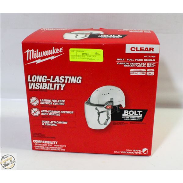 MILWAUKEE BOLT FULL FACE SHIELD 48-73-1420 CLEAR