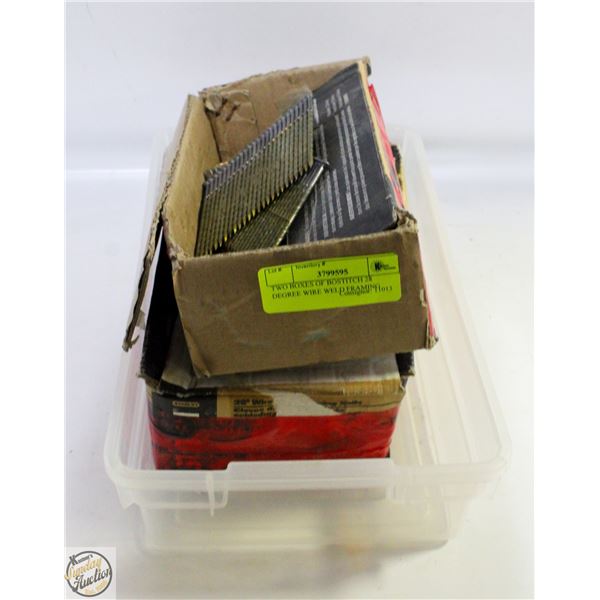 TWO BOXES OF BOSTITCH 28 DEGREE WIRE WELD FRAMING