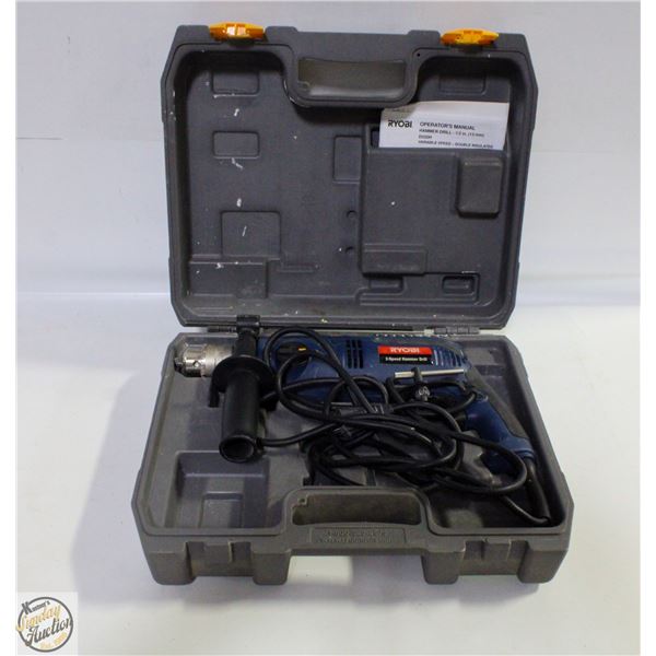 RYOBI TWO SPEED CORDED HAMMER DRILL