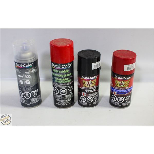 LOT OF DUPLICOLOR SPRAY PAINT