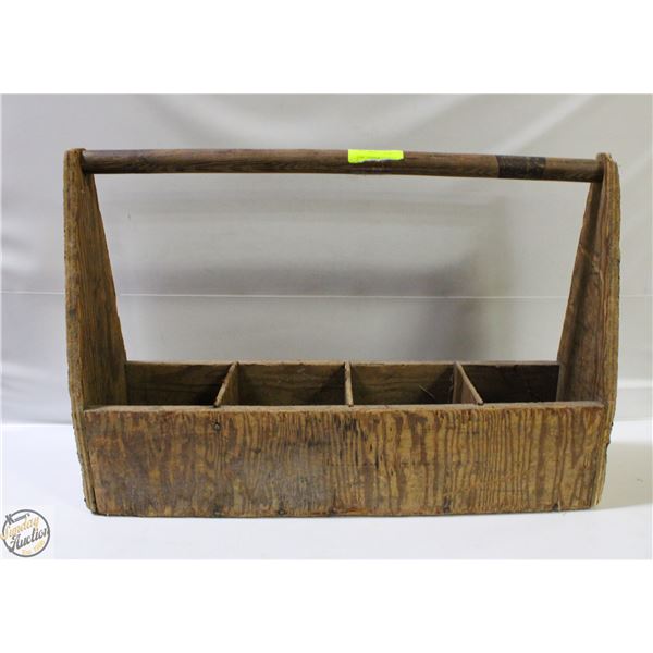 LARGE VINTAGE WOOD TOOL BOX