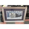 Image 1 : FRAMED ROBERT BATEMAN LYNX 27X26" CRACKED GLASS