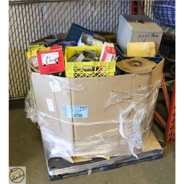 PALLET OF ELECTRICAL WIRE, CONDUTS, PLUGS, ETC