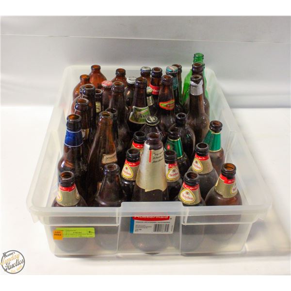LOT OF VARIOUS VINTAGE BEER BOTTLES COLLECTORS