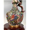 Image 3 : Cloisonné Green-Base Windowed Flower and Bird Vase