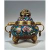 Image 1 : Cloisonné Incense Burner with Floral Design