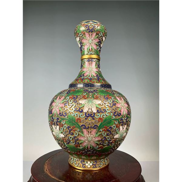Cloisonné Vase with Lotus Scroll Design