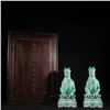 Image 1 : Pair of Green-Glazed Qilin Figures