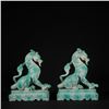 Image 4 : Pair of Green-Glazed Qilin Figures