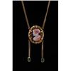Image 2 : French Napoleon III Era Cameo Necklace in Bicolored Agate and Gold