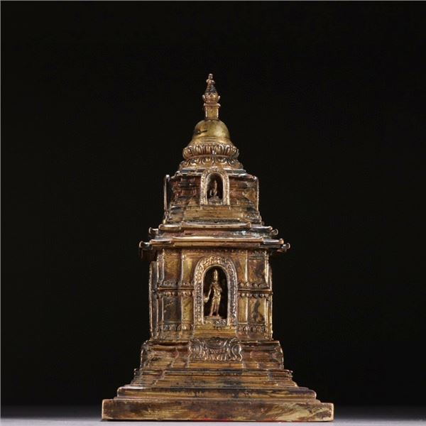 Qing Dynasty Bronze Pagoda