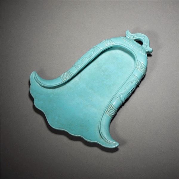 Turquoise Glazed Beast Face Inkstone