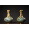 Image 6 : Cloisonné "Pine and Crane Longevity" Garlic-Head Vases (Pair)