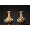 Image 7 : Cloisonné "Pine and Crane Longevity" Garlic-Head Vases (Pair)