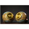 Image 9 : Cloisonné "Pine and Crane Longevity" Garlic-Head Vases (Pair)